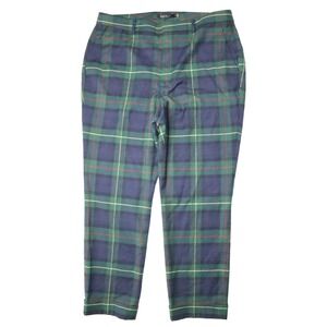 Lauren Ralph Lauren Black Label Tartan Plaid Twill Cuffed Ankle Pants Womens 14